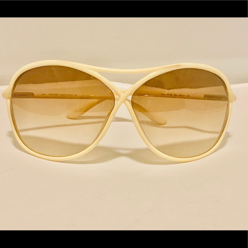 Authentic Tom Ford Cream Aviator Sunglasses